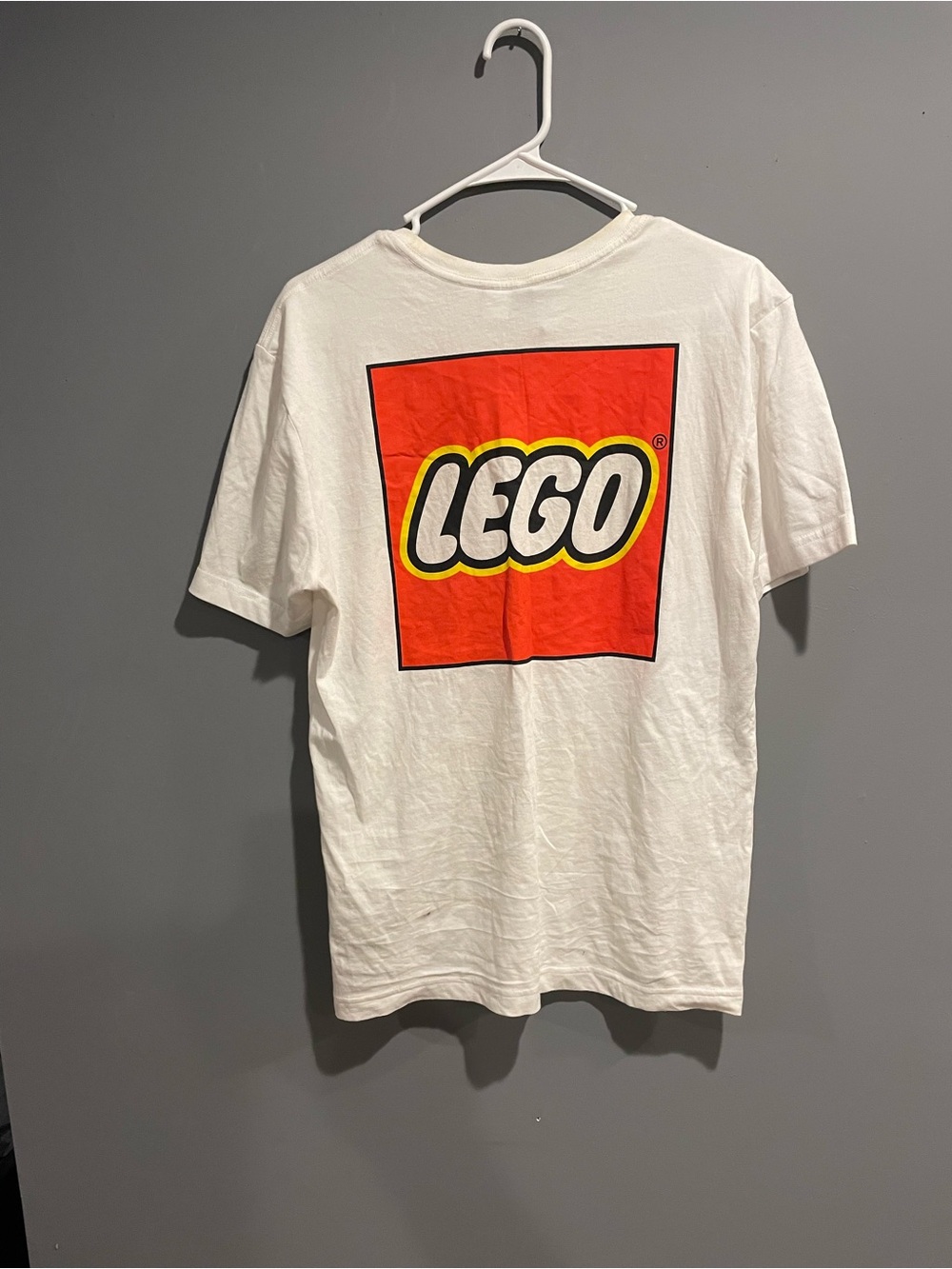 Lego White Tee with Red and Yellow Logo Tag